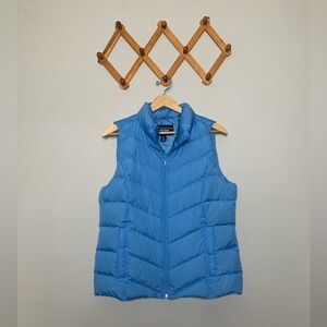 New Lands' End Women's Down Filled Sky Blue Puffer Vest Size Medium (10/12)